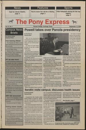 Primary view of object titled 'The Pony Express (Carthage, Tex.), Vol. 51, No. 1, Ed. 1 Tuesday, September 12, 2000'.