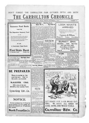 The Carrollton Chronicle (Carrollton, Tex.), Vol. 19, No. 41, Ed. 1 Friday, September 7, 1923