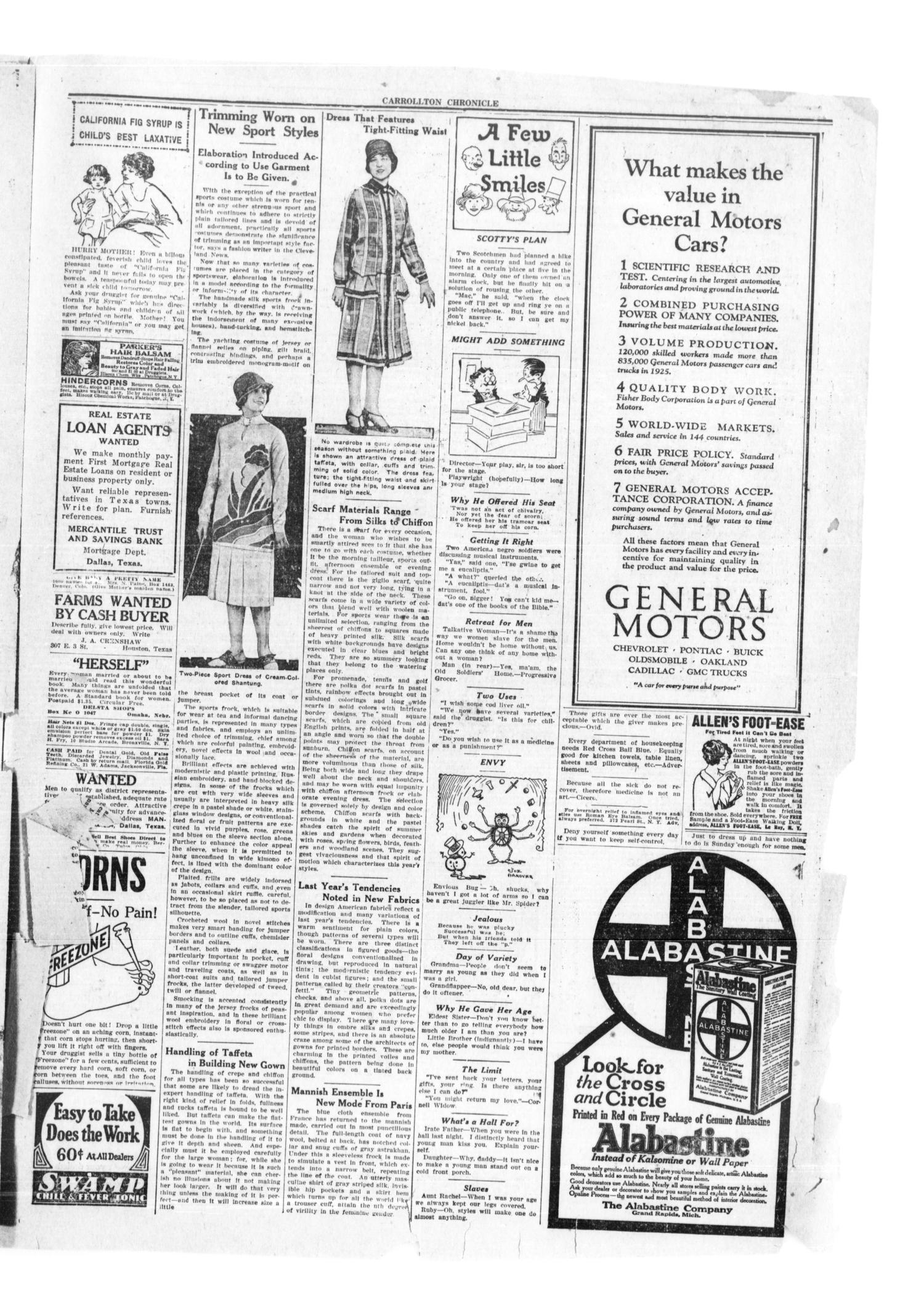 The Carrollton Chronicle (Carrollton, Tex.), Vol. 22, No. 22, Ed. 1 Friday, April 23, 1926
                                                
                                                    [Sequence #]: 5 of 6
                                                