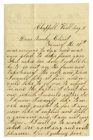 Primary view of object titled '[Letter from William G. Giddings to D. C. Giddings - May 11, 1871]'.