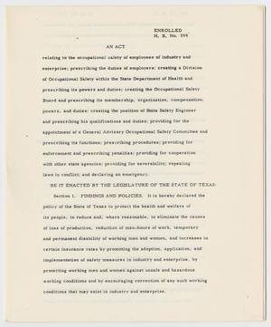 Primary view of object titled '60th Texas Legislature, Regular Session, House Bill 559'.