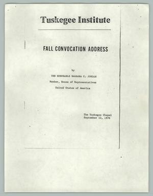 Primary view of object titled '[Tuskegee Institute Convocation, September 12th, 1976]'.