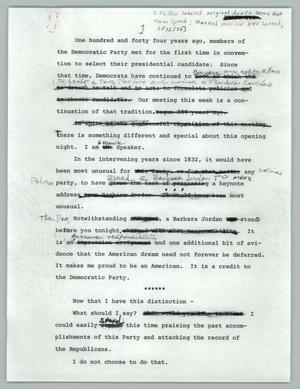 Primary view of object titled '[Democratic National Convention Speech Draft]'.