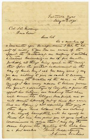 Primary view of object titled '[Letter from J. Cicero Jenkins to J. D. Giddings - January 10, 1871]'.