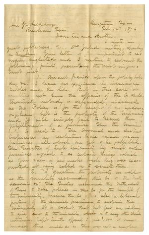 [Letter from F. A. Mood to J. D. Giddings - February 12, 1876]