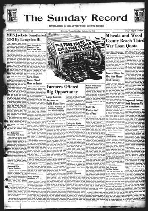 The Sunday Record (Mineola, Tex.), Vol. 14, No. 27, Ed. 1 Sunday, October 3, 1943