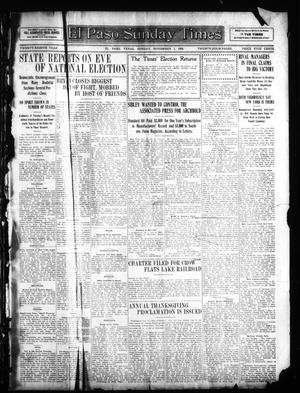 Primary view of object titled 'El Paso Sunday Times (El Paso, Tex.), Vol. 28, Ed. 1 Sunday, November 1, 1908'.