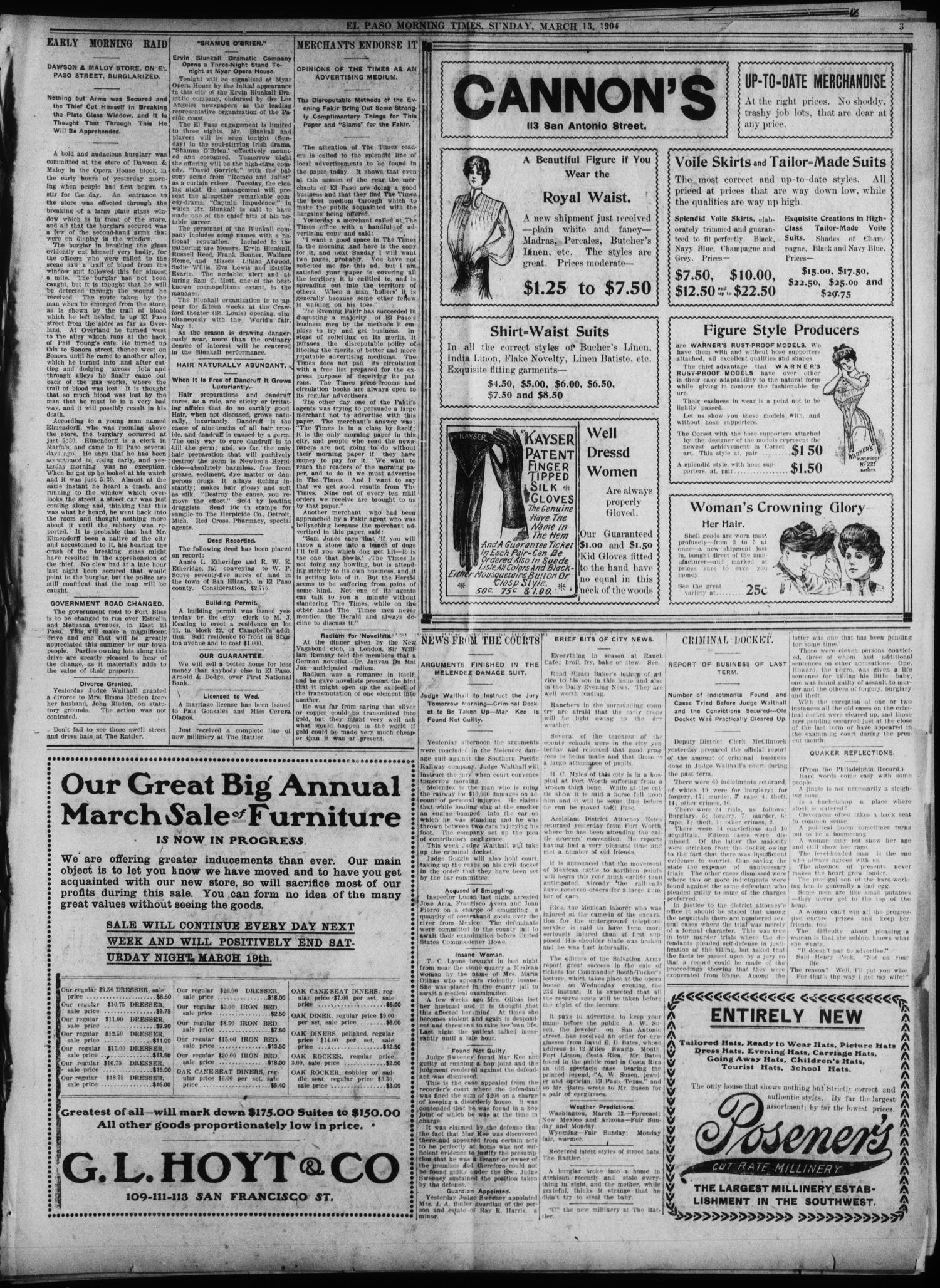 El Paso Sunday Times. (El Paso, Tex.), Vol. 24, Ed. 1 Sunday, March 13, 1904
                                                
                                                    [Sequence #]: 3 of 16
                                                