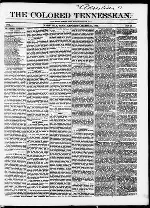 The Colored Tennessean. (Nashville, Tenn.), Vol. 1, No. 45, Ed. 1 Saturday, March 31, 1866