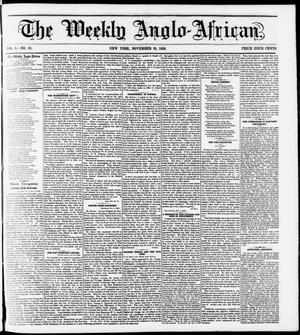 Primary view of object titled 'The Weekly Anglo-African. (New York [N.Y.]), Vol. 1, No. 18, Ed. 1 Saturday, November 19, 1859'.