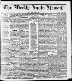 Primary view of object titled 'The Weekly Anglo-African. (New York [N.Y.]), Vol. 1, No. 49, Ed. 1 Saturday, June 23, 1860'.