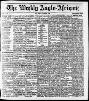 The Weekly Anglo-African. (New York [N.Y.]), Vol. 1, No. 5, Ed. 1 Saturday, August 20, 1859