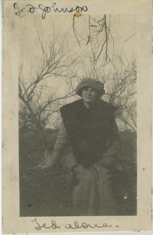 [Photograph of Ted Johnson in Tree]