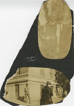 Primary view of object titled '[Two Photographs of Two Men and a Soldier]'.