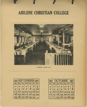 Primary view of object titled '[Abilene Christian College Calendar: September/October 1927]'.