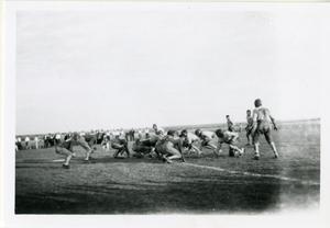 Primary view of object titled '[Photograph of Football Team and Crowd]'.