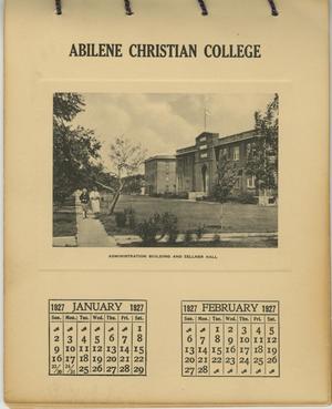 Primary view of object titled '[Abilene Christian College Calendar: January/February 1927]'.