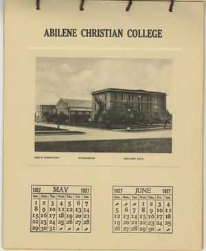 [Abilene Christian College Calendar: May/June 1927]
