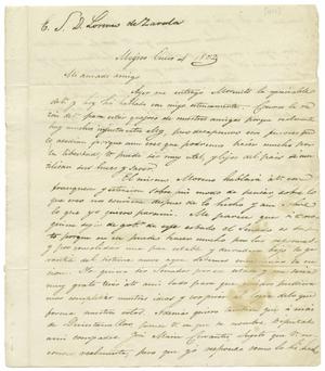 Primary view of object titled '[Letter from Mexia to Zavala, January 4, 1833]'.