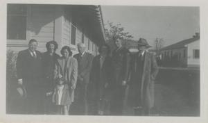 Primary view of object titled '[Photograph of Group in Front of Officer's Club]'.