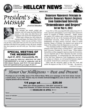 Primary view of object titled 'Hellcat News (Garnet Valley, Pa.), Vol. 65, No. 7, Ed. 1, March 2012'.
