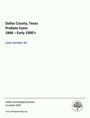 Primary view of object titled 'Dallas County Probate Case 60: Berry, J.L. (Deceased)'.