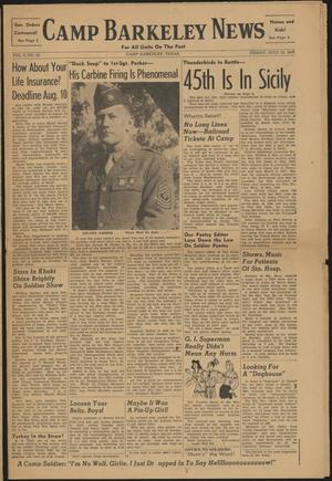 Primary view of object titled 'Camp Barkeley News (Camp Barkeley, Tex.), Vol. 2, No. 23, Ed. 1 Friday, July 23, 1943'.