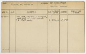 Primary view of object titled '[Client Card: Mr. Frederick Carder]'.