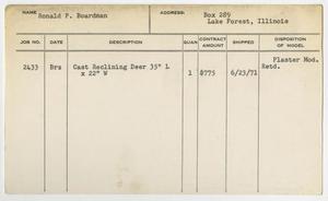 Primary view of object titled '[Client Card: Mr. Ronald P. Boardman]'.