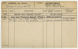 Primary view of object titled '[Client Card: Mr. Enfred Anderson]'.