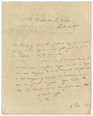[Letter from Lorenzo de Zavala to Juan de Dios Canedo, September 1, 1828]