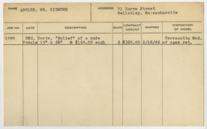 Primary view of object titled '[Client Card: Mr. Sigmund Abeles]'.