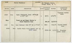 Primary view of object titled '[Client Card: Mr. David Bassine]'.