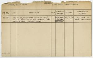 Primary view of object titled '[Client Card: Miss Selma Burke]'.