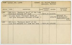 Primary view of object titled '[Client Card: Mr. Larry Calnan]'.