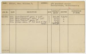 Primary view of object titled '[Client Card: Mrs. Wiliam F. Boogar]'.