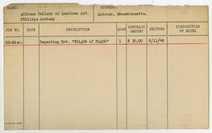 Primary view of object titled '[Client Card: Addison Gallery of American Art, Phillips Academy]'.