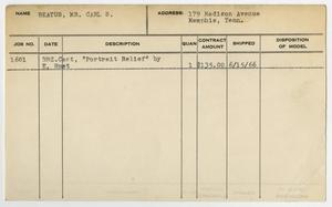 Primary view of object titled '[Client Card: Mr. Carl S. Beatus]'.