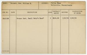 Primary view of object titled '[Client Card: Mrs. William H. Barrett]'.