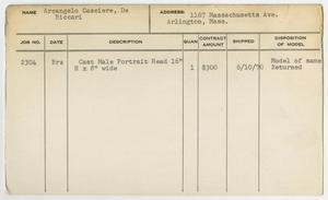 Primary view of object titled '[Client Card: Mr. Arcangelo Casciere De Biccari]'.