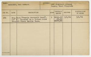 Primary view of object titled '[Client Card: Mr. Robert Baranet]'.