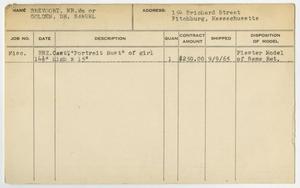 Primary view of object titled '[Client Card: Mr. William Brevoort]'.