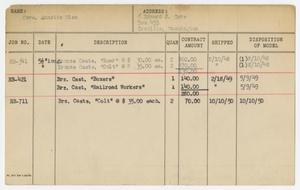 Primary view of object titled '[Client Card: Miss Annette Cave]'.
