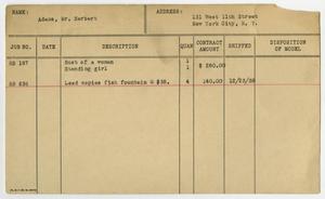 Primary view of object titled '[Client Card: Mr. Herbert Adams]'.