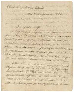 [Letter from Juan de Dios Canedo to Lorenzo de Zavala, August 31, 1828]