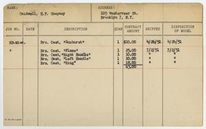 Primary view of object titled '[Client Card: E. F. Caldwell Company]'.