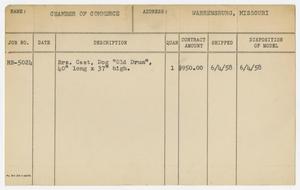 Primary view of object titled '[Client Card: Chamber of Commerce]'.
