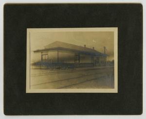 Primary view of object titled '[Photograph of Mesquite Train Depot]'.