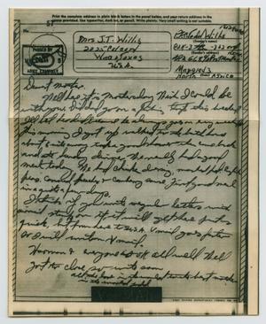 [Letter from John Todd Willis, Jr. to Clara Evans Willis, May 9, 1943]