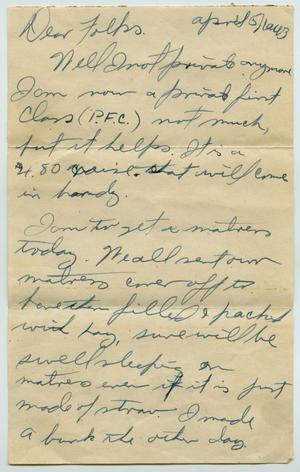 [Letter from John Todd Willis, Jr. to his Parents, April 5, 1943]